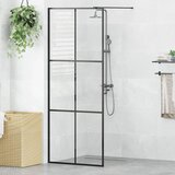 Pregrada za tuširanje s prozirnim staklom ESG 80 x 195 cm crna | shoptok.hr