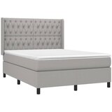  Krevet box spring s madracem LED svjetlosivi 140x200 cm tkanina | shoptok.hr