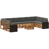  Set vanjskih sofa 11 pcs Prirodna i antracit Poliester | shoptok.hr