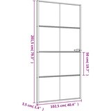 Sobna vrata tanka crna 102,5x201,5 cm kaljeno staklo i aluminij | shoptok.hr