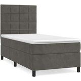 Box spring krevet s madracem tamnosivi 90x200 cm baršunasti | shoptok.hr