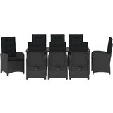  9-dijelni Vrtni Set s Jastucima Crni Poliratan | shoptok.hr
