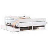 vidaXL Posteljni okvir brez vzmetnice bel 200x200 cm trdna borovina | Shoptok.si