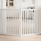  Vrata za pse s 2 panela sklopiva bijela 160 cm od drva topole | shoptok.hr