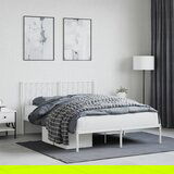 vidaXL Metalni okvir za krevet s uzglavljem bijeli 140 x 190 cm | shoptok.hr