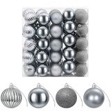  Set božićnih kuglica 75 kom. Siva 6 cm Polistiren - Siva | shoptok.hr