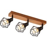 Nettlife 3 črne lesene stropne svetilke E14 retro kovinske nastavljive 350° notranje, MAX. 25W , brez žarnice, (22116850) | Shoptok.si