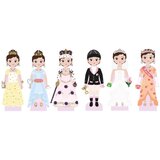 Floss&Rock® magnetna lesena lutka za oblačenje magnetic dress up princess charlotte | Shoptok.si