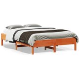 vidaXL Posteljni okvir voščeno rjav 140x190 cm trdna borovina Cene
