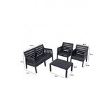 Hanah home baštenska garnitura lara mindersiz 2+1+1+S takim anthracite | ePonuda.com