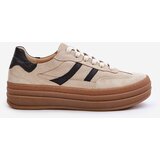Zazoo Suede platform sneakers beige N1176 | shoptok.hr