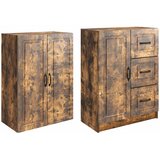  Set ormara 2 kom. Dimljeni hrast Konstruirano drvo | shoptok.hr