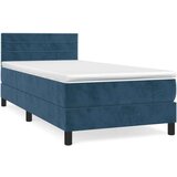 Box spring krevet s madracem tamnoplavi 90x200 cm baršunasti | shoptok.hr