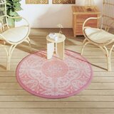 Vanjski tepih ružičasti Ø 120 cm PP | shoptok.hr