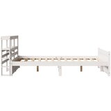  Posteljni okvir z vzglavjem bel 150x200 cm trdna borovina, (21303582) | Shoptok.si