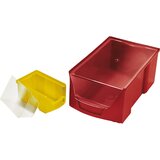  odprta skladiščna posoda futura iz polietilena, dxšxv 85 x 98 x 50 mm, de 50 kosov, rdeča | Shoptok.si