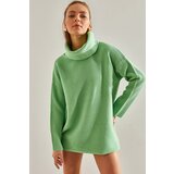 Bianco Lucci Women's Turtleneck Ottoman Knit Oversize Knitwear Sweater Cene