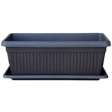 Plana plastična žardinjera Mediteran (Vanjska dimenzija (D x Š x V): 80 x 37,5 x 30,5 cm, Plastika, Smeđe boje) | shoptok.hr
