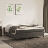  s oprugama i madracem tamnosivi 180x200 cm baršunasti | shoptok.hr