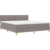  LED Box Spring Krevet Sivo-smeđa 180 x 200 cm tkanina | shoptok.hr
