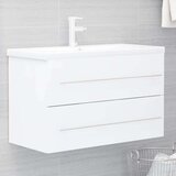 vidaXL Omarica za umivalnik bela 80x38,5x48 cm iverna plosca | Shoptok.si