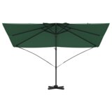 vidaXL Zeleni Kantilever Dežnik Zeleni Poliester in kovinski okvir Velik | Shoptok.si