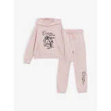 LC Waikiki Printed Long Sleeve Girls' Hoodie and Sweatpants