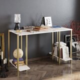 Woody Fashion Radni sto 125x73.8x60 cm Bijelo-zlatna | Eponuda.ba