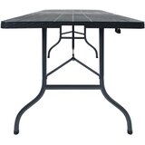  Sklopivi vrtni stol crni 180 x 75 x 72 cm HDPE imitacija ratana | Eponuda.ba