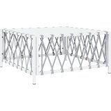 The Living Store Vrtna miza bela 70x70x34 cm tkanina - Vrtna Miza, (21460017) | Shoptok.si