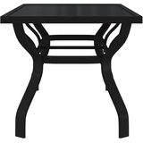 The Living Store Vrtni stol crni 180 x 80 x 70 cm od čelika i stakla | shoptok.hr