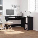 vidaXL Kutni stol Crni hrast 120 x 140 x 75 cm Konstruirano drvo | Eponuda.com