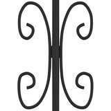 vidaXL Vrata za ograjo s suličastim vrhom črna 103x150 cm prašno jeklo | Shoptok.si