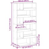 Sobna pregrada boja hrasta 100x33x187,5 cm konstruirano drvo | shoptok.hr