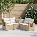  Set sofe 5 kom. Bež i krem bijela Poli Rattan i čelik | shoptok.hr