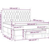  Box spring postelja z vzmetnico svetlo siva 160x200 cm žamet, (21089221) | Shoptok.si