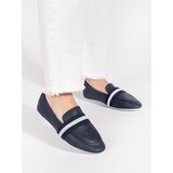 Shelvt Navy blue elegant slip-on ballerinas | Shoptok.si