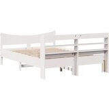 vidaXL Posteljni okvir z vzglavjem bel 150x200 cm trdna borovina | Shoptok.si