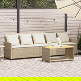 Maison Chic Vrtni kavč - Zunanji kavč z blazinami 5-sedežni bež poli ratan, (22043790) | Shoptok.si