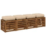  Jastučići za sjedalo od 4 dijela VIANEN 4 kom. 100% poliester - Krem 50 x 50 x 12 cm 4 | shoptok.hr
