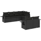  7-dijelni set vrtnih sofa od poliratana s jastucima crni Crna 85 x 62 x 69 cm | shoptok.hr