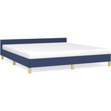 The Living Store Posteljni okvir z vzglavjem moder 160x200 cm blago - Posteljni Okvir Z Vzglavjem, (21526688) | Shoptok.si