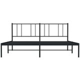 vidaXL Kovinski posteljni okvir z vzglavjem črn 180x200 cm | Shoptok.si