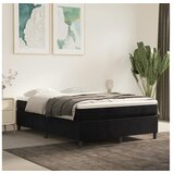  Box spring postelja z vzmetnico črna 140x200 cm žamet | Shoptok.si
