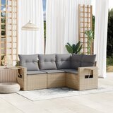 Maison Chic Seti vrtnega pohištva - Vrtna garnitura - Vrtni pohištvo set 4-delna z blazinami bež poli ratan, (21810913) | Shoptok.si