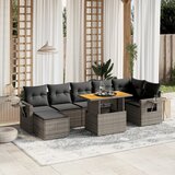  8-dijelni set vrtnih sofa od poliratana s jastucima sivi | shoptok.hr