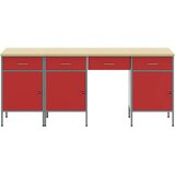  Radni ormar s ladicama 4 pcs Crvena Inženjerska drva i čelik | shoptok.hr