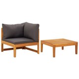 Maison Chic Seti vrtnega pohištva - Vrtna garnitura 2-delna s temno sivimi blazinami akacijev les, (21805624) | Shoptok.si