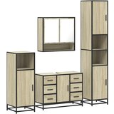 vidaXL 4-dijelni set kupaonskog namještaja boja hrasta sonome drveni | shoptok.hr