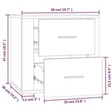 vidaXL Stenska nočna omarica dimljen hrast 50x36x47 cm | Shoptok.si